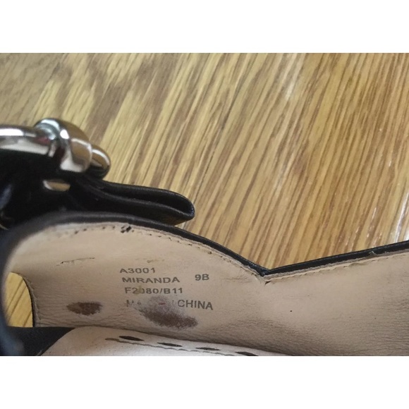 Coach MIRANDA Womens Shoes Slingback Heels US 9B Black Leather Slip-On buckle. - Picture 4 of 6